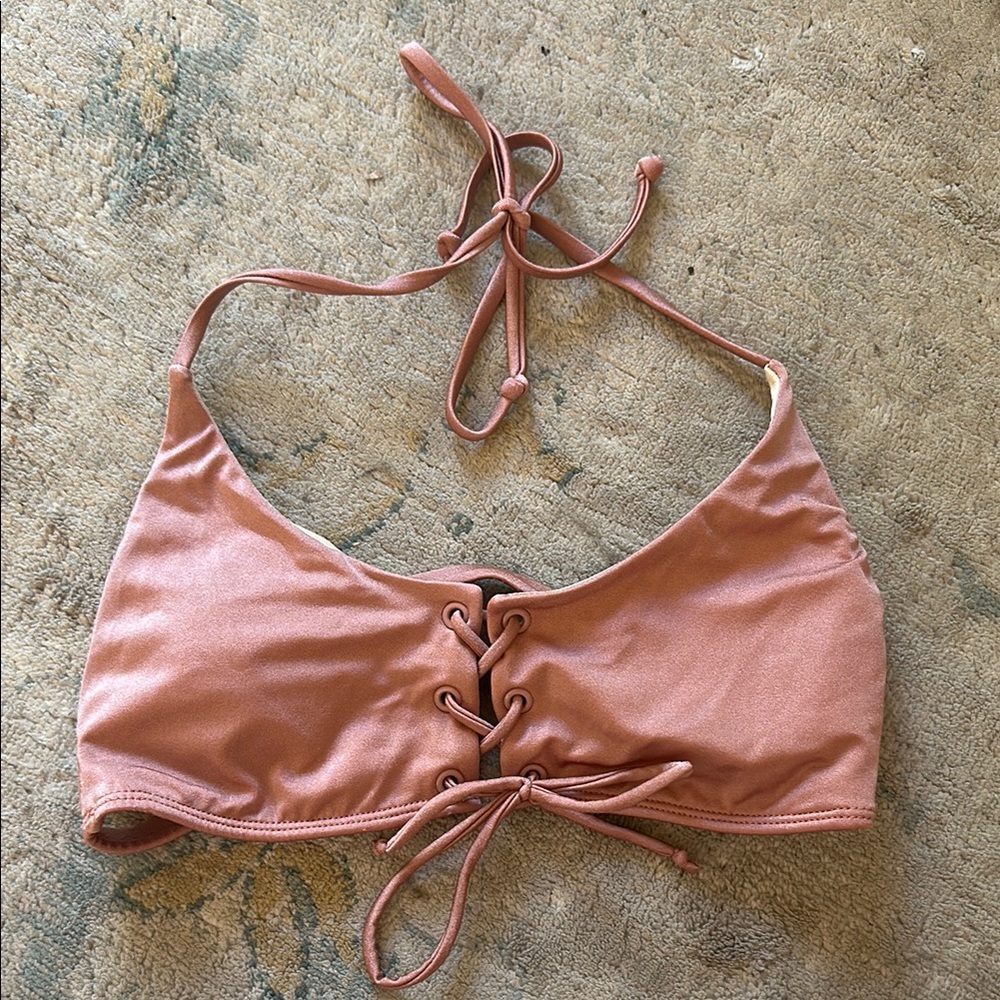 Shimmery pink swim top